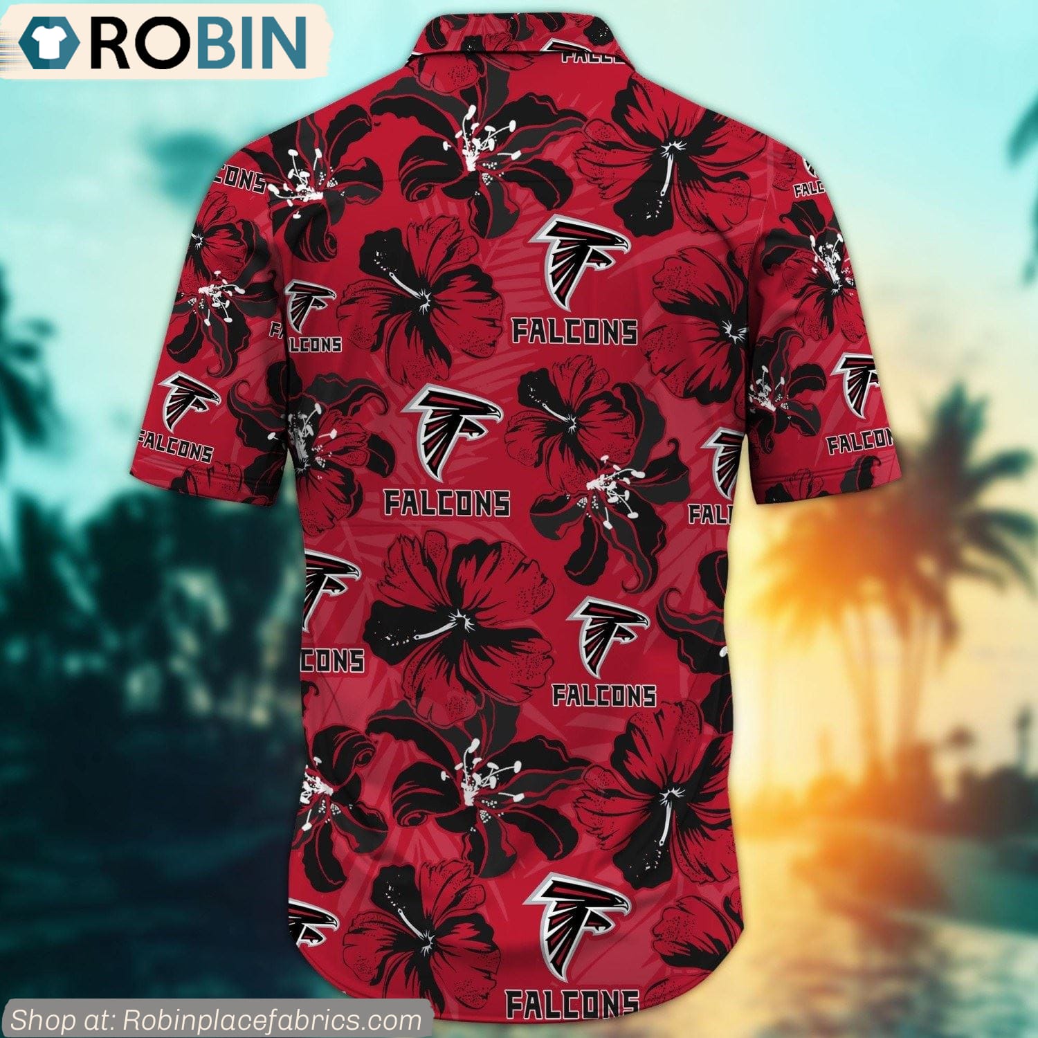 Atlanta Falcons Hibiscus Tropical Pattern NFL Hawaiian Shirt