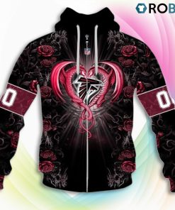 Atlanta Falcons NFL Rose Dragon 3D Hoodie, Falcons Gear