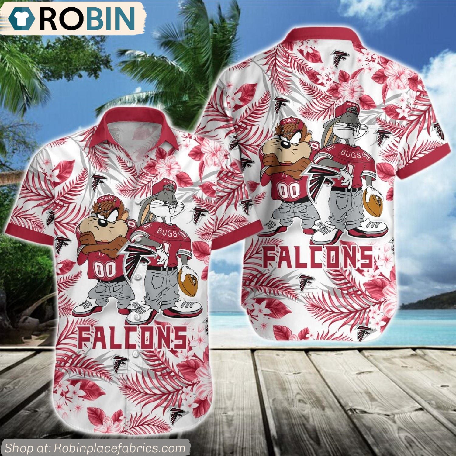 Atlanta Falcons Taz And Bugs NFL Teams Hawaiian Shirt