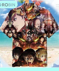 Attack on Titan  Unisex Hawaiian Shirt Attack on Titan  Unisex Hawaiian Shirt