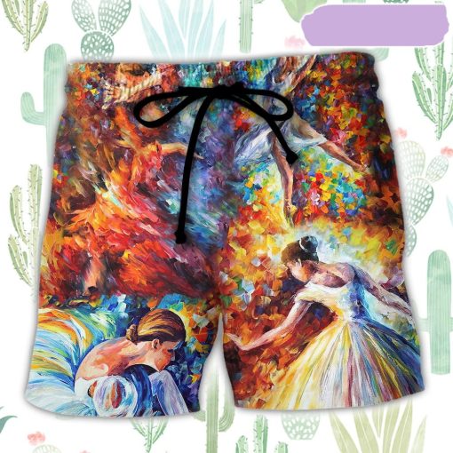 Ballet Colorful Lovely Day Beach Short, Gift for Holiday Summer