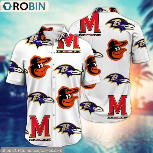 Baltimore Baltimore Ravens And Baltimore Orioles Sports Hawaiian Shirt