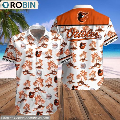 Baltimore Orioles Palm Island Pattern MLB Hawaiian Shirt