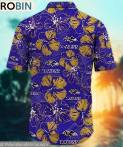 Baltimore Ravens Hibiscus Tropical Pattern NFL Hawaiian Shirt Baltimore Ravens Hibiscus Tropical Pattern NFL Hawaiian Shirt