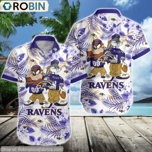 Baltimore Ravens Taz And Bugs NFL Teams Hawaiian Shirt