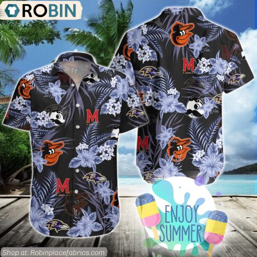 Baltimore Tropical Pattern Sports Hawaiian Shirt