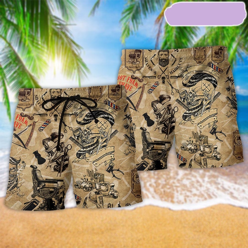 Barber Shop Vintage Cool Beach Short Gift for Holiday Summer Barber Shop Vintage Cool Beach Short, Gift for Holiday Summer