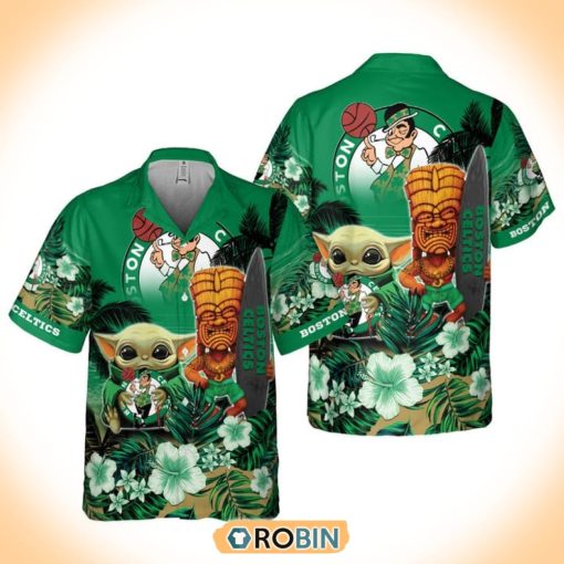 Basketball Boston Celtics And Baby Yoda Summer Hawaiian Shirt