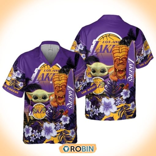 Basketball Los Angeles Lakers And Baby Yoda Summer Hawaiian Shirt