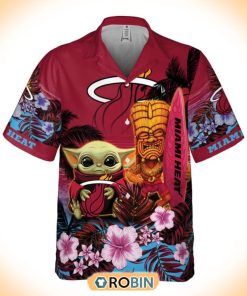 Basketball Miami Heat And Baby Yoda Summer Hawaiian Shirt Basketball Miami Heat And Baby Yoda Summer Hawaiian Shirt