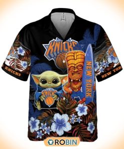 Basketball New York Knicks And Baby Yoda Summer Hawaiian Shirt Basketball New York Knicks And Baby Yoda Summer Hawaiian Shirt