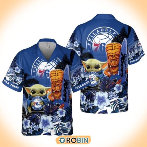 Basketball Philadelphia 76ers And Baby Yoda Summer Hawaiian Shirt