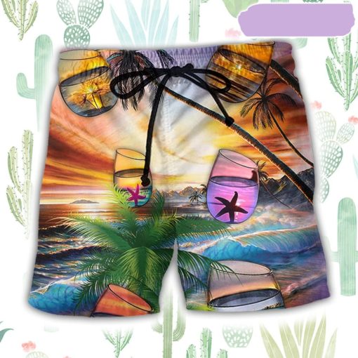 Beach Cocktail Style Beach Short, Gift for Holiday Summer