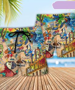 Beach Parrot Long Time No Sea Beach Short, Gift for Holiday Summer
