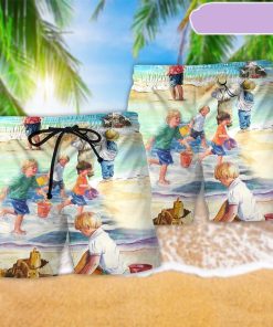 Beach Sky Above Sand Below Peace Beach Short, Gift for Holiday Summer