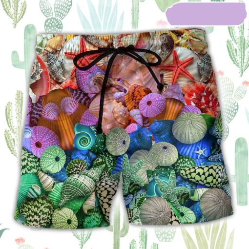 Beach Starfish On Seashells Beach Short, Gift for Holiday Summer