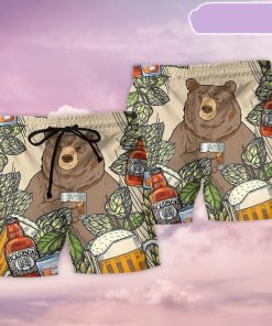 Bear I Drink Bourbon Beach Short, Gift for Holiday Summer