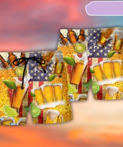 Beer Independence Day America Summer Beach Short, Gift for Holiday Summer Beer Independence Day America Summer Beach Short, Gift for Holiday Summer