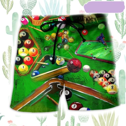 Billiard Enthuse Green Style Beach Short, Gift for Holiday Summer