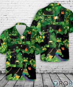 Black Cat Patrick’s Day Hawaiian Shirt