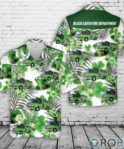 Black Earth Fire Department, Black Earth, Wisconsin Patrick’s Day Hawaiian Shirt