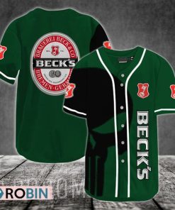 Black Skull Beck’s Baseball Jersey Shirt Style