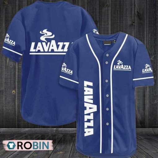 Blue Lavazza Coffee Baseball Jersey Shirt Style