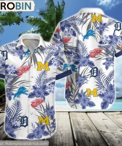 Blue Style Michigan Sports Hawaiian Shirt