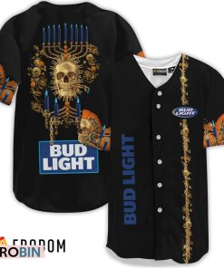 Bud Light Golden Skull And Pumpkin Baseball Jersey Shirt Style