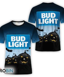 Bud Light Halloween Night Pumpkin 3D All Over Printed T-Shirt