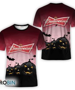 Budweiser Halloween Night Pumpkin 3D All Over Printed T-Shirt