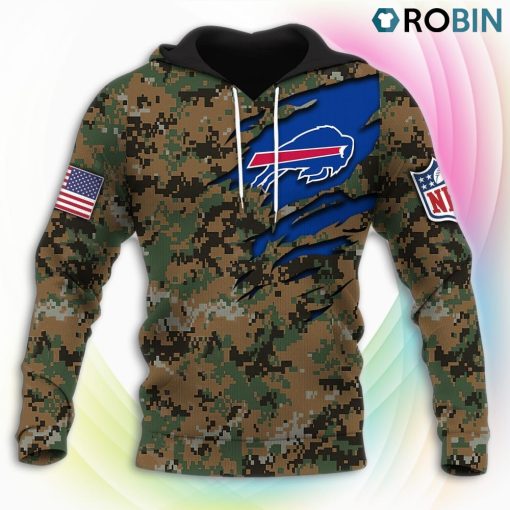 Buffalo Bills NFL Honor US Marine Veterans 3D Hoodie, Buffalo Bills Shirt