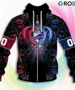 Buffalo Bills NFL Rose Dragon 3D Hoodie, Bills Merchandise
