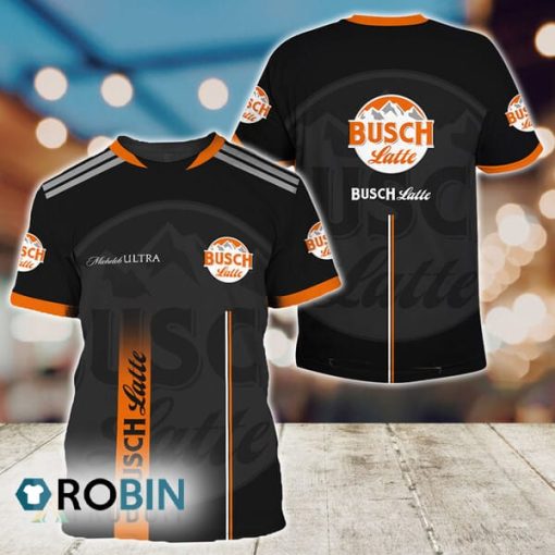 Busch Latte Beer Black Label Logo All Over Printed T-Shirt