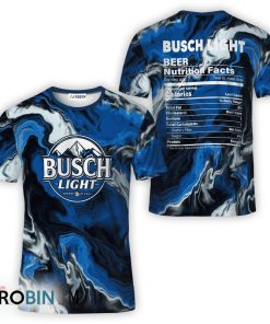 Busch Light Blue Abstract Liquid Marble T-Shirt