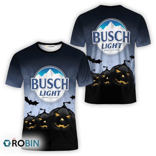 Busch Light Halloween Night Pumpkin 3D All Over Printed T-Shirt