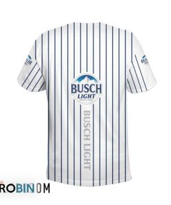 Busch Light White Vertical Striped 3D Printed T-Shirt