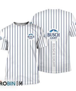 Busch Light White Vertical Striped 3D Printed T-Shirt