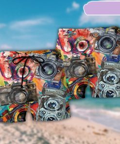 Camera Vintage Colorful Retro Beach Short, Gift for Holiday Summer Camera Vintage Colorful Retro Beach Short, Gift for Holiday Summer