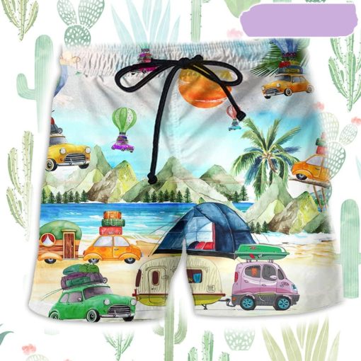 Camping Get High With Beach Short, Gift for Holiday Summer