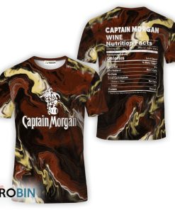 Captain Morgan Brown Abstract Liquid Marble All Over Printed T-Shirt Captain Morgan Brown Abstract Liquid Marble All Over Printed T-Shirt