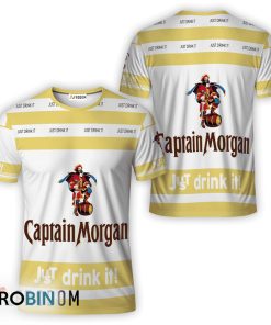 Captain Morgan White Just Drink It All Over Printed T-Shirt Captain Morgan White Just Drink It All Over Printed T-Shirt