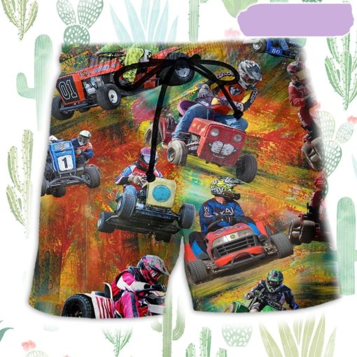 Car Racing Color Cool Beach Short, Gift for Holiday Summer