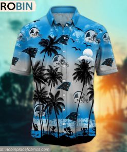 Carolina Panthers Aloha Palm Tree Hawaiian Shirt