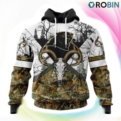 Carolina Panthers Deer Hunting Camo Style 3D Hoodie, Panthers Clothing