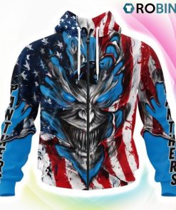 Carolina Panthers Demon Face Design 3D Hoodie, Carolina Panthers Apparel
