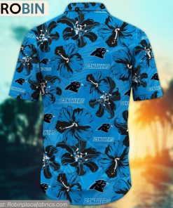 Carolina Panthers Hibiscus Tropical Pattern NFL Hawaiian Shirt Carolina Panthers Hibiscus Tropical Pattern NFL Hawaiian Shirt