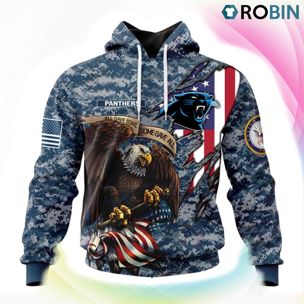 Carolina Panthers NFL Honor US Navy Veterans 3D Hoodie, Panthers Fan Shirt for Sale