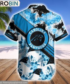Carolina Panthers Watercolor Pattern Hibiscus Hawaiian Shirt Carolina Panthers Watercolor Pattern Hibiscus Hawaiian Shirt