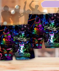 Cat DJ Cool Life Beach Short, Gift for Holiday Summer
